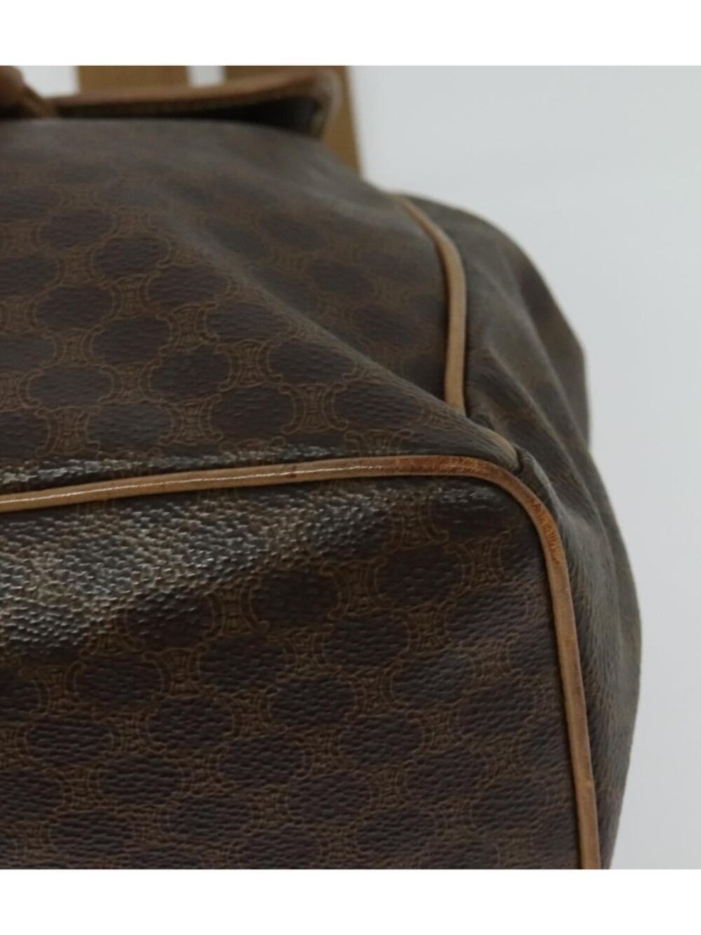 CELINE Macadam Canvas Backpack PVC Leather Brown Gold - Picture 13 of 16